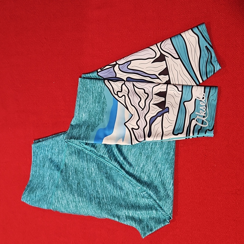 Askels leggings scenic hem mountains Colorado green Size Large